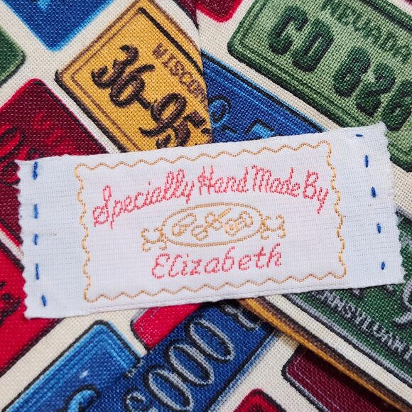 License Plate Print Necktie By Elizabeth Hand Made - Picture 10 of 10